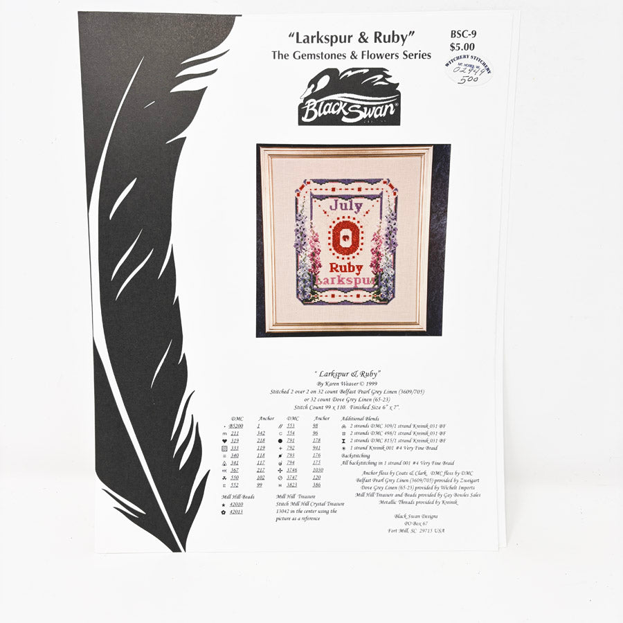 Gemstone & Flowers Series – Black Swan Cross Stitch Patterns