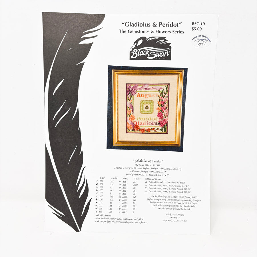Gemstone & Flowers Series – Black Swan Cross Stitch Patterns