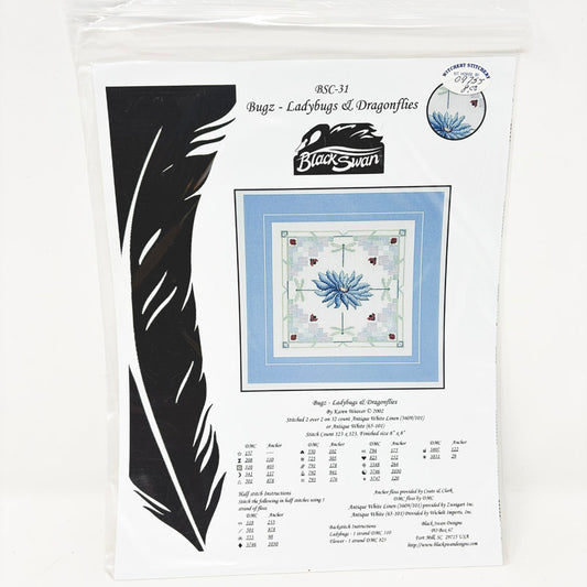 Bugz: Ladybugs & Dragonflies – Black Swan Cross Stitch Pattern