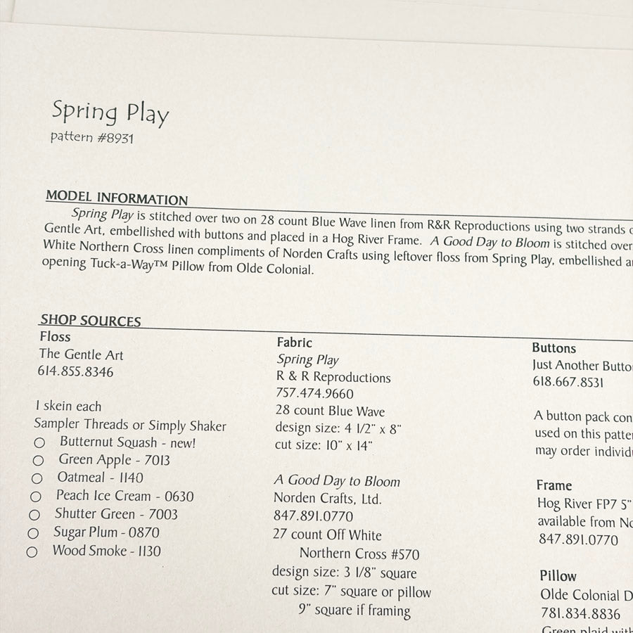 Spring Themed – Sam Sarah Cross Stitch Patterns