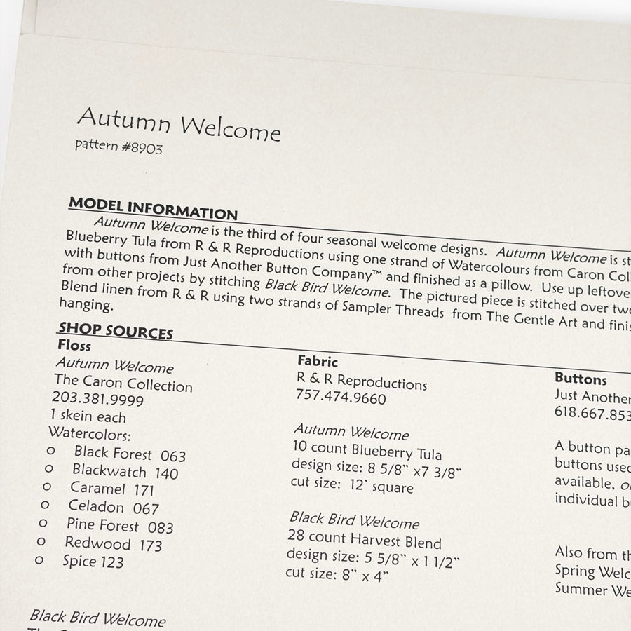 Fall Themed – Sam Sarah Cross Stitch Patterns