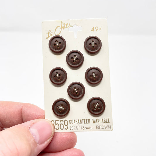 Vintage Le Chic Brown Buttons (8)