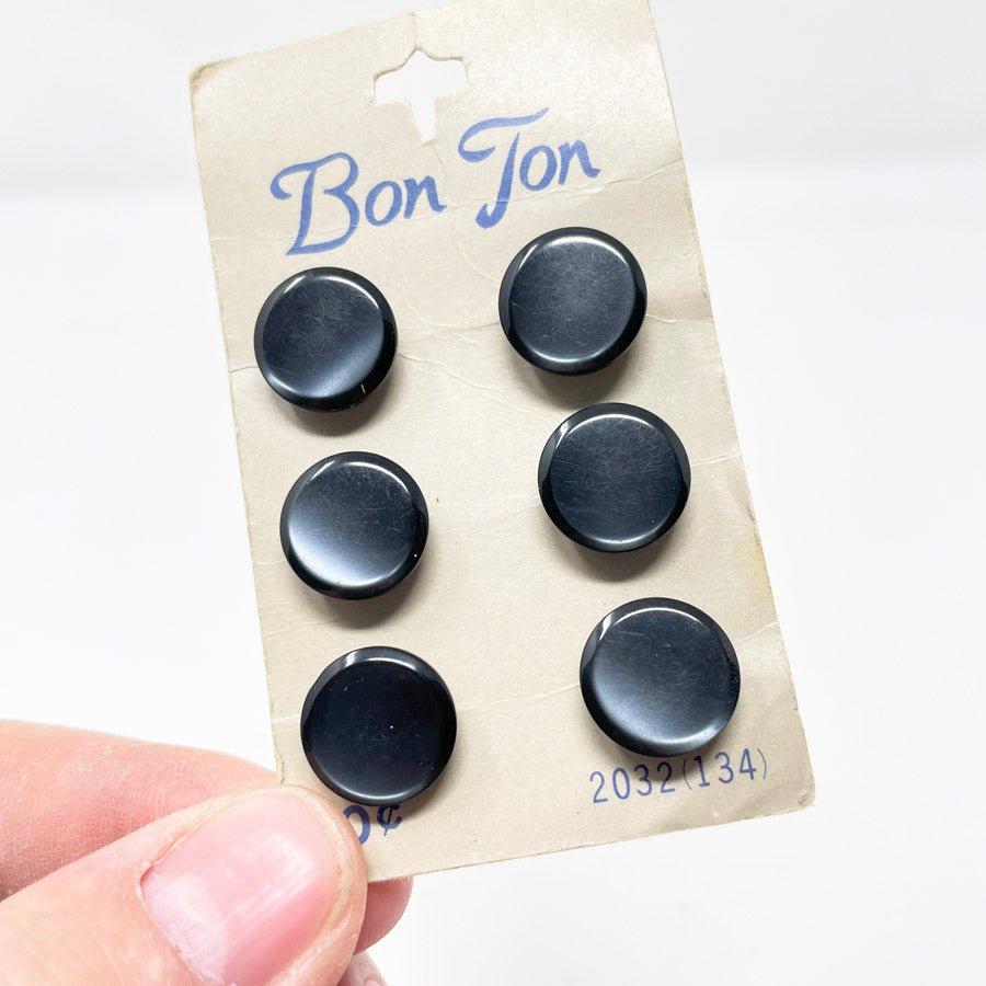 Vintage Bon Jon Black Pearl Buttons (6)