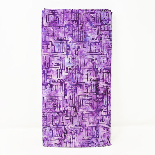1.75 Yds x 44" Purple Batik Cotton Fabric