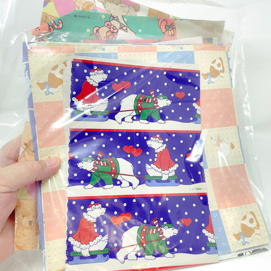 Bundle of Vintage Wrapping Paper Scraps