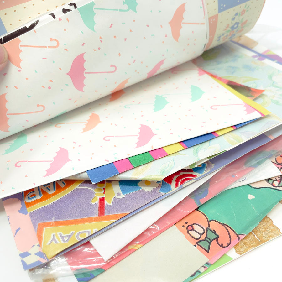 Bundle of Vintage Wrapping Paper Scraps