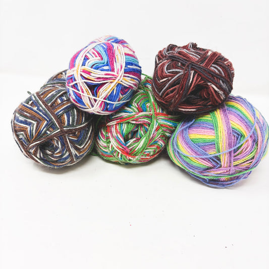 Unmarked Fun Color Sock Yarn Bundle