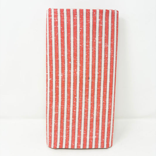 2 Yds x 44" Peach and Navy Striped Open Weave Fabric