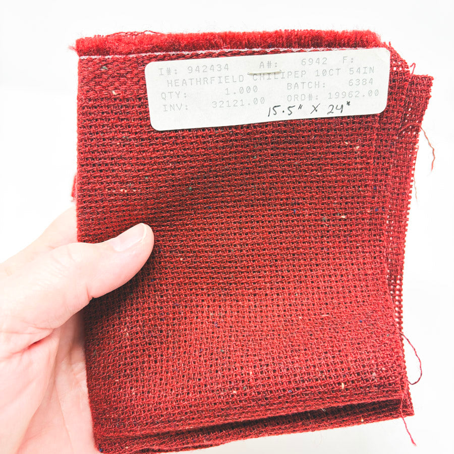 Deep Red Tweed Wool Cross Stitch Fabric – Assorted Counts