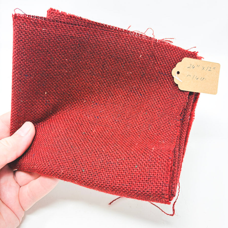 Deep Red Tweed Wool Cross Stitch Fabric – Assorted Counts