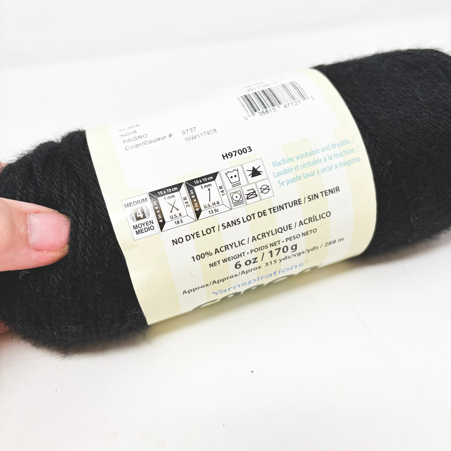 Caron Simply Soft Yarn Black