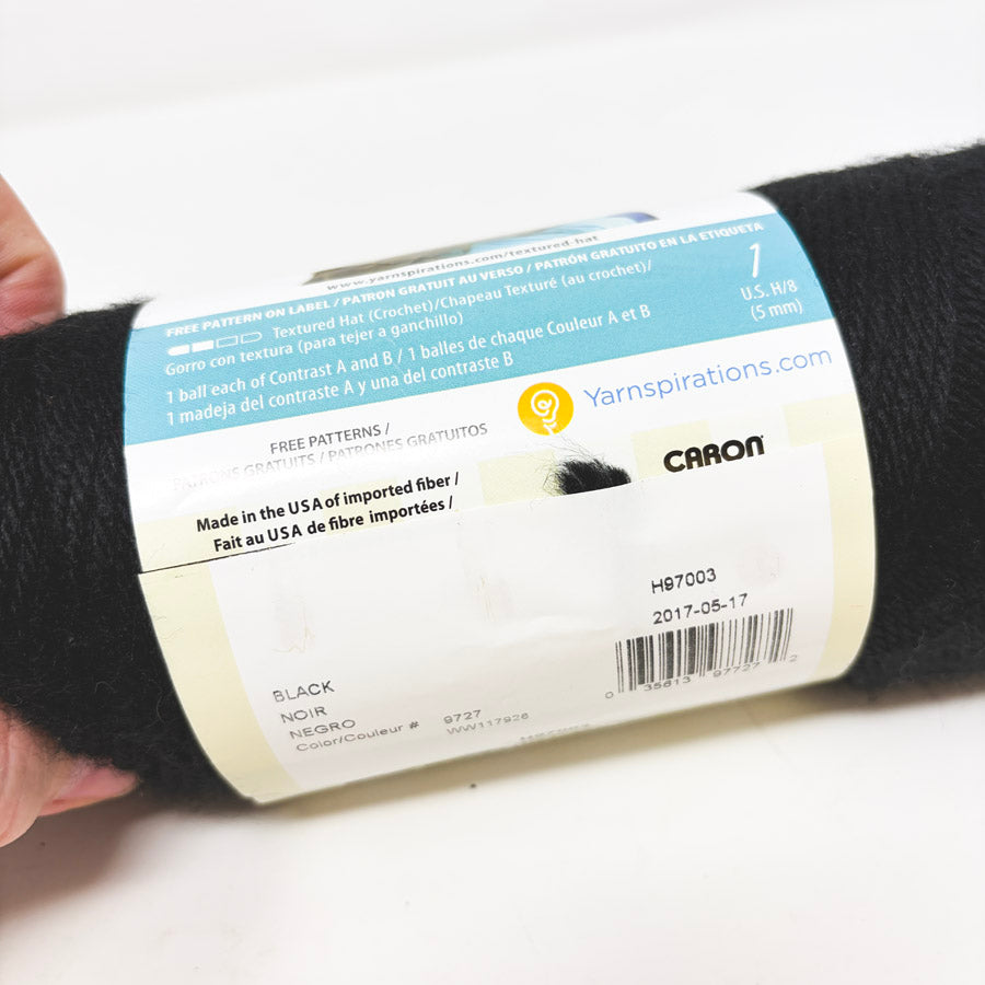 Caron Simply Soft Yarn Black