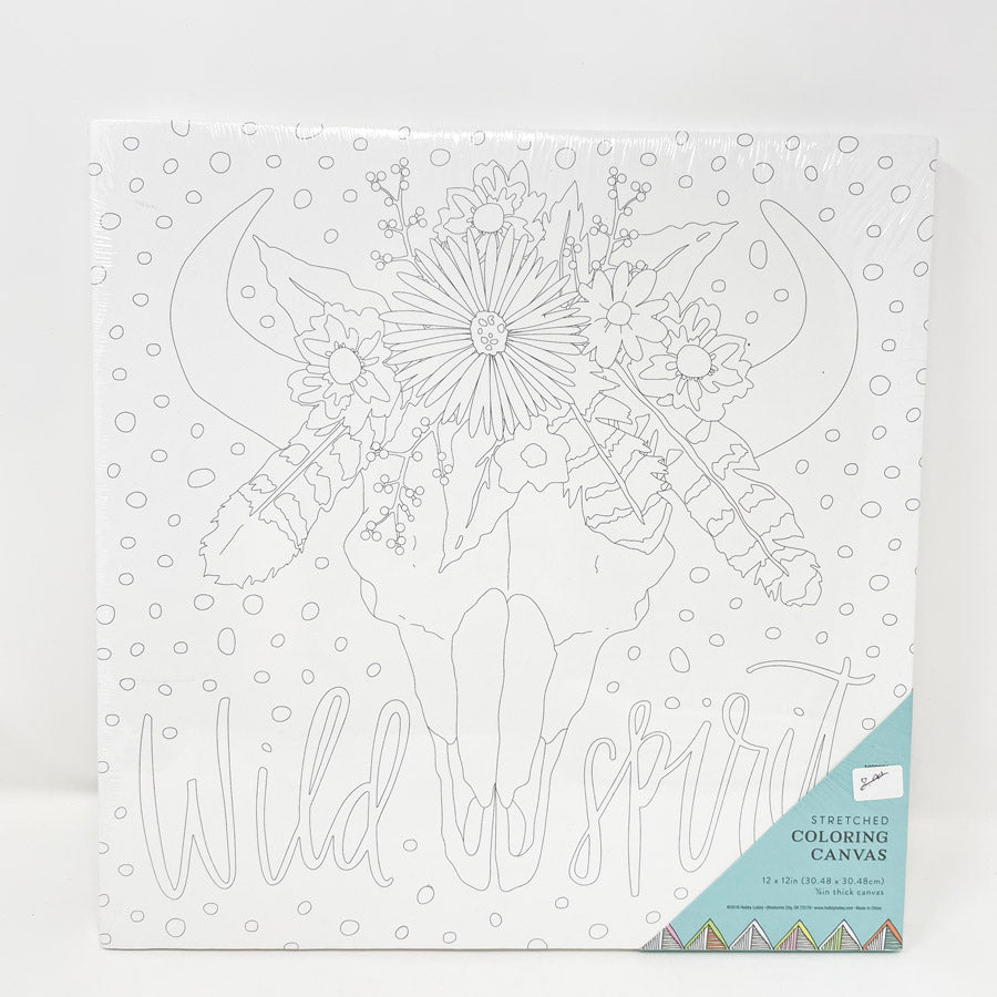 Wild Spirit Stretched Coloring Canvas 12"x12"