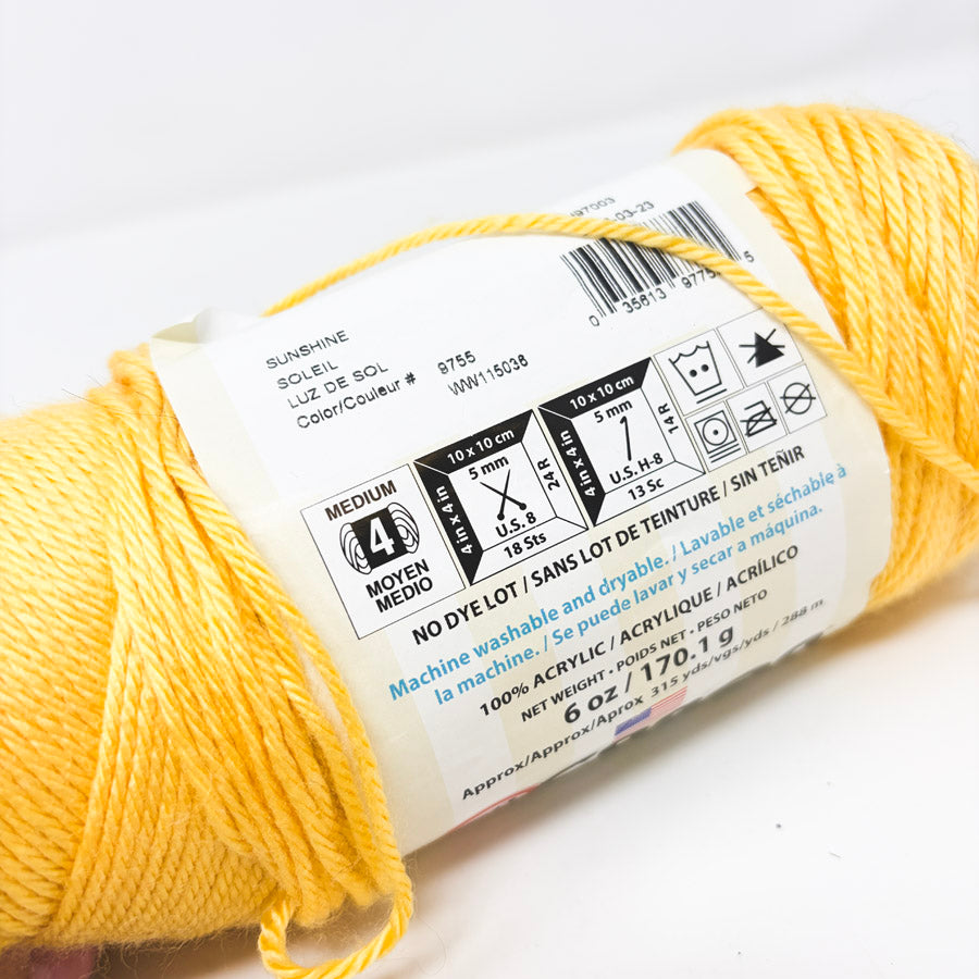 Caron Simply Soft Yarn Sunshine