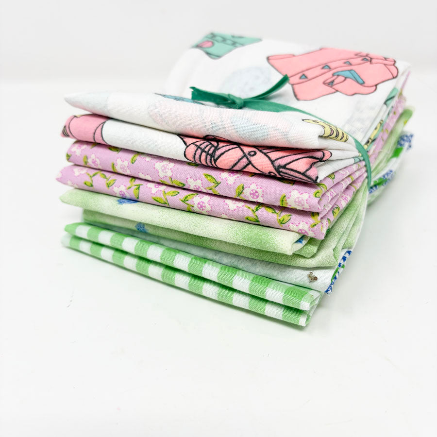 Spring Pink & Green Fabric Bundle