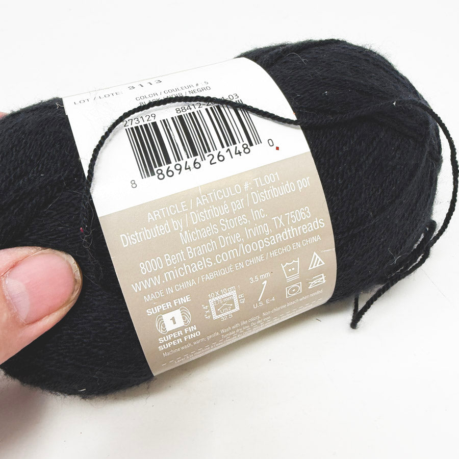 Loops & Threads Woolike Yarn Black