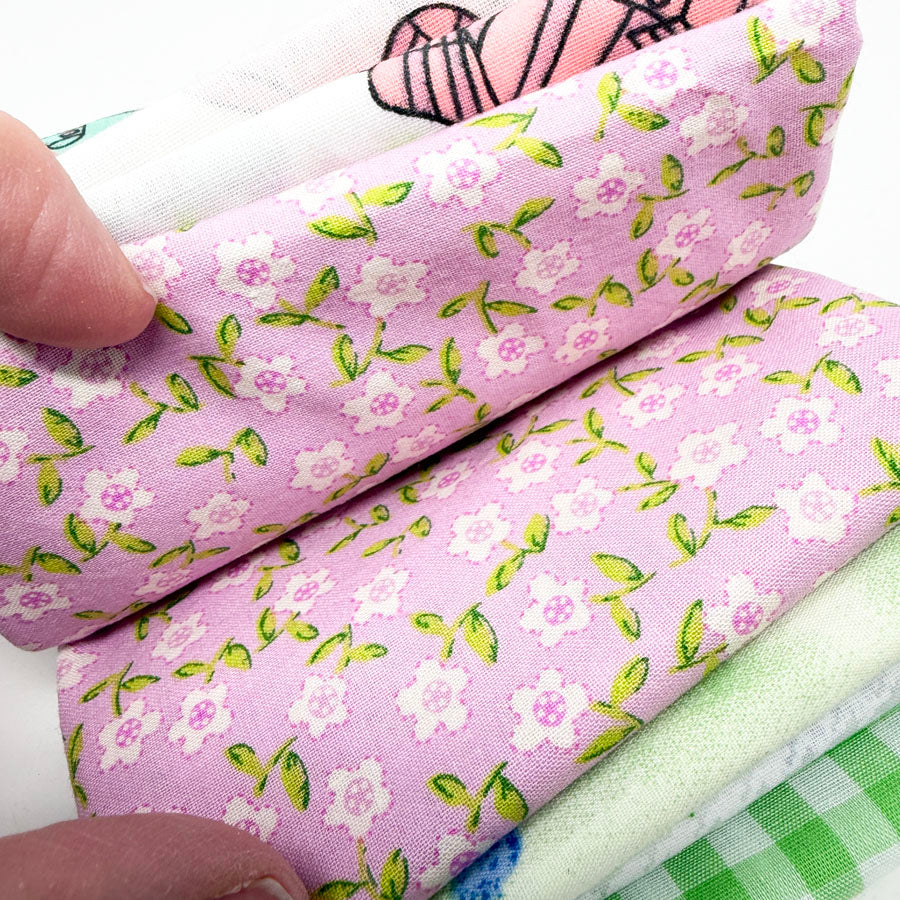 Spring Pink & Green Fabric Bundle