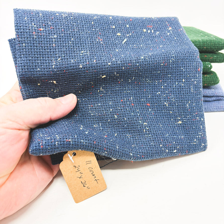 Rustic Tweed Linen-Blend Aida – Blue & Green Colors – Asst. Counts