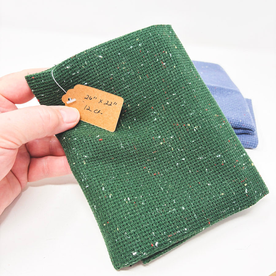 Rustic Tweed Linen-Blend Aida – Blue & Green Colors – Asst. Counts