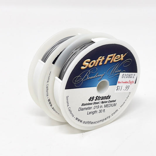 Soft Flex Beading Wire - Satin Silver- Medium 30ft. - Capital City Beads