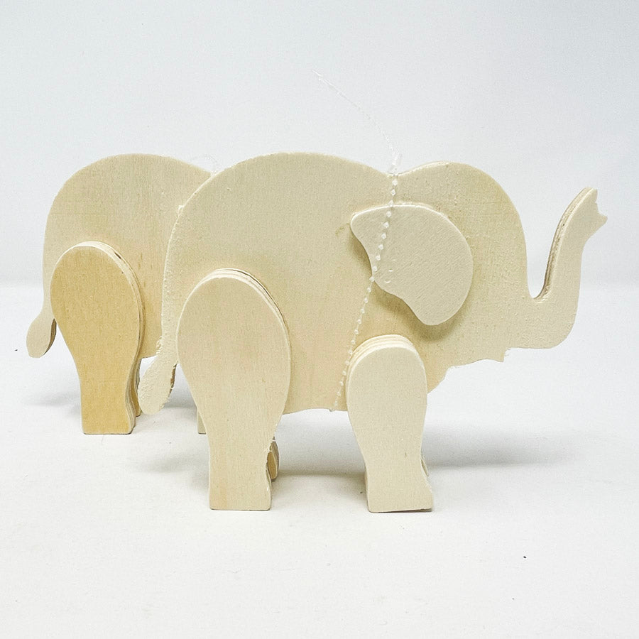 Wood Elephant Decor