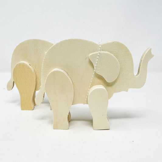 Wood Elephant Decor
