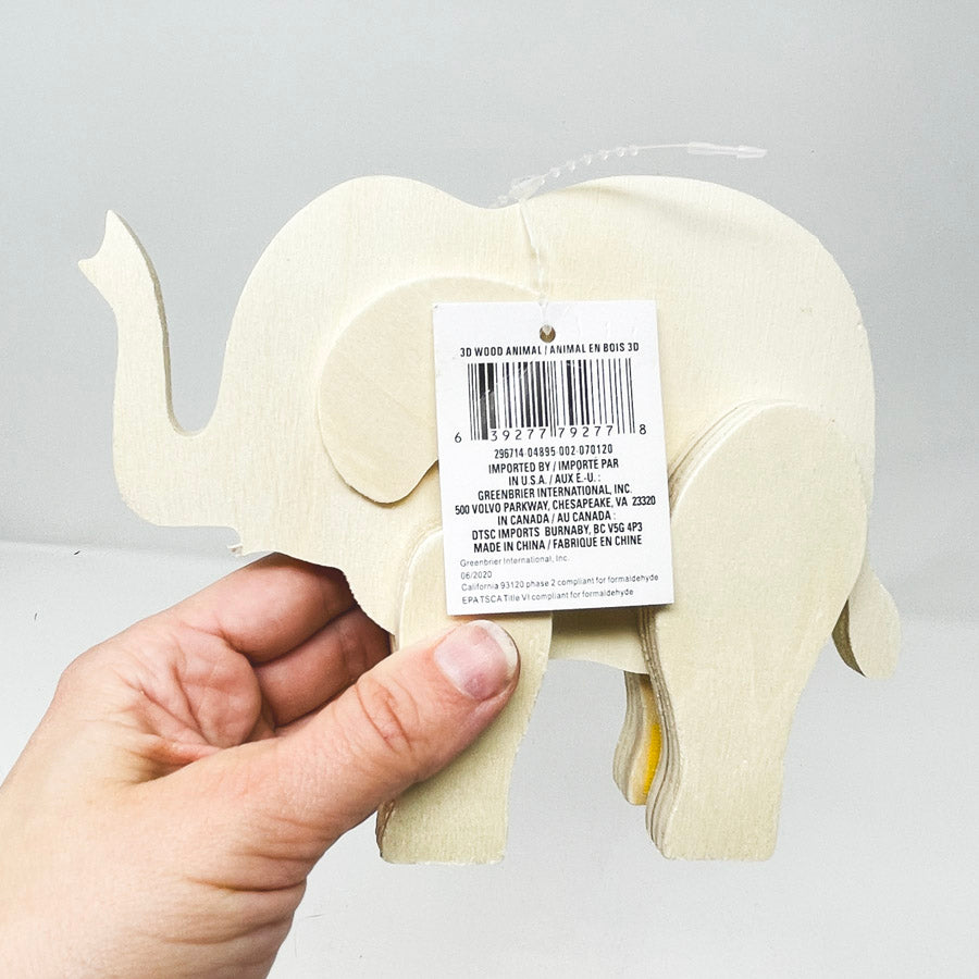 Wood Elephant Decor