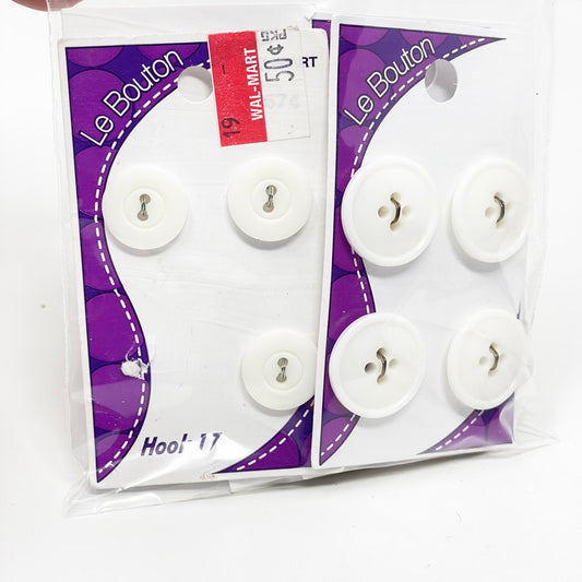 Le Bouton White Buttons - 6 cards/2 sizes