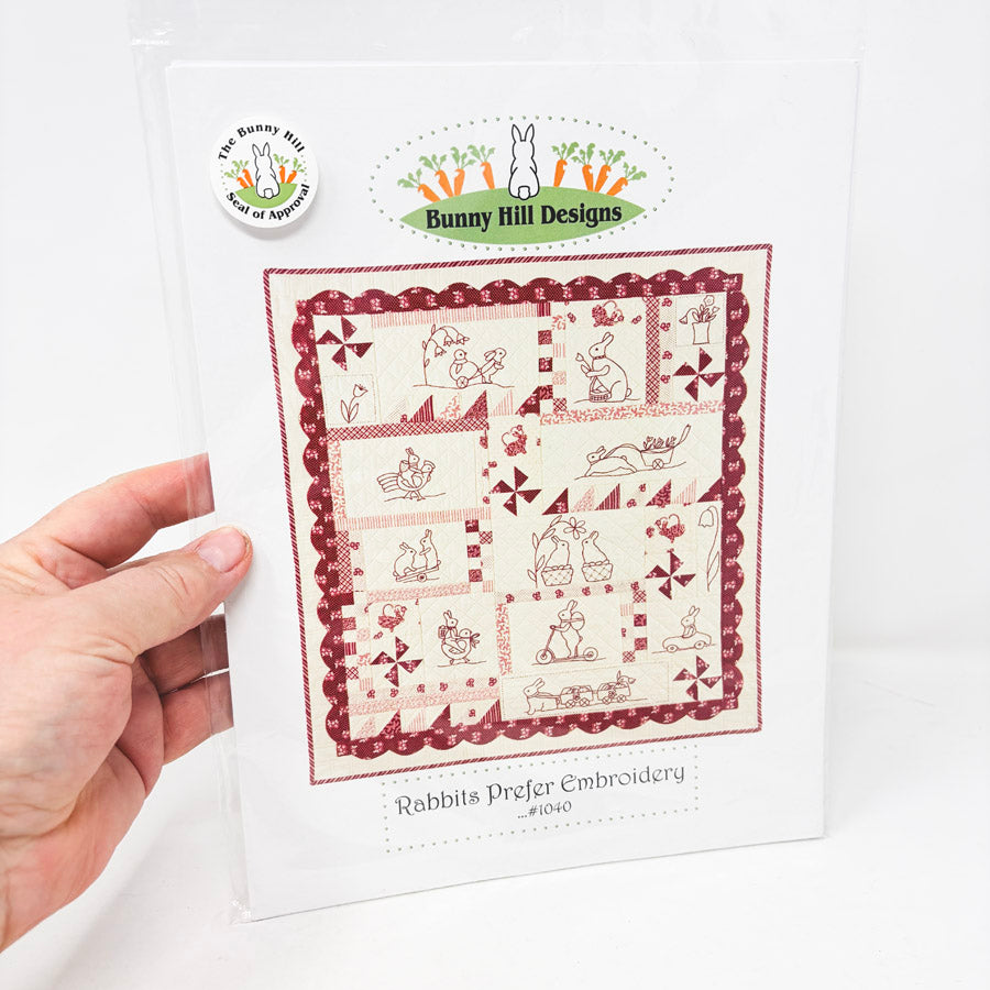 Rabbits Prefer Embroidery Quilt Pattern #1040 by Bunny Hill Designs