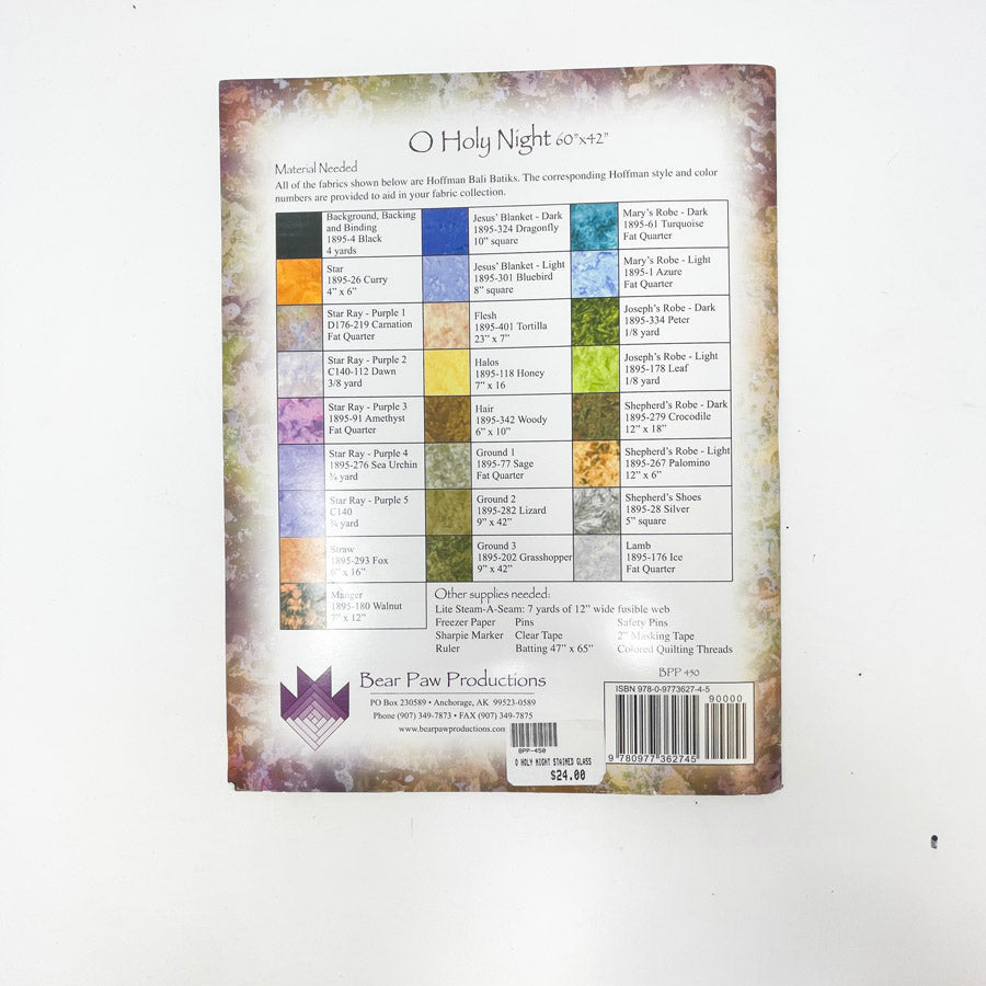 Bear Paw Productions O Holy Night Impressionist Stained Glass Quilt Pattern