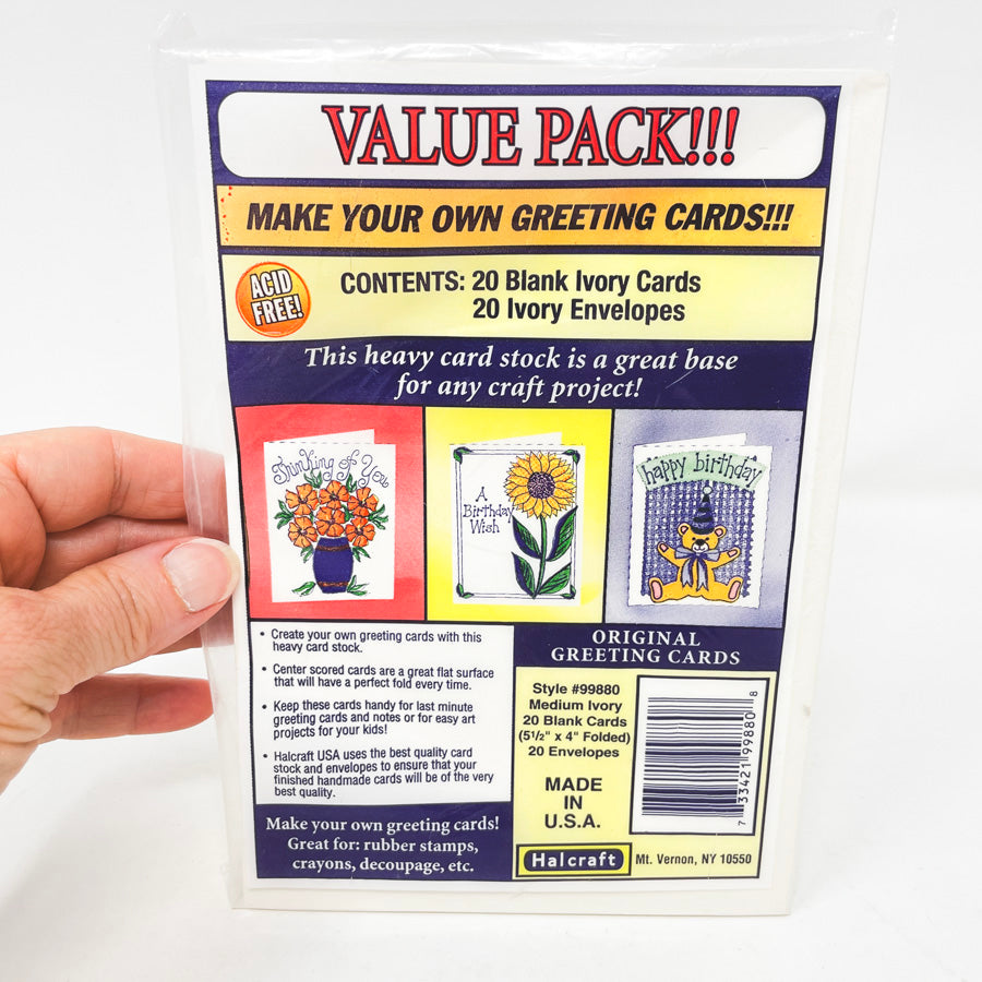 Halcraft Ivory Card & Envelope Pack