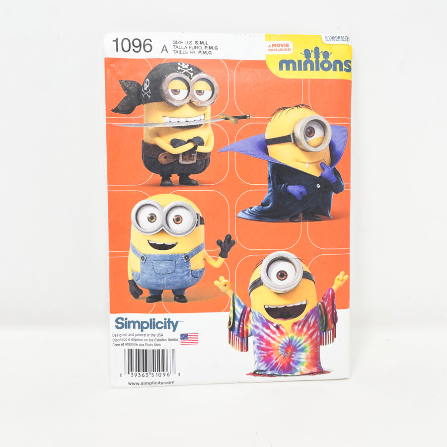 Simplicity 1096 Sewing Pattern - Kids Minion Costume (S-L)