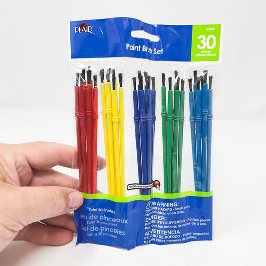 Darice Assorted Plastic Handle Paintbrushes