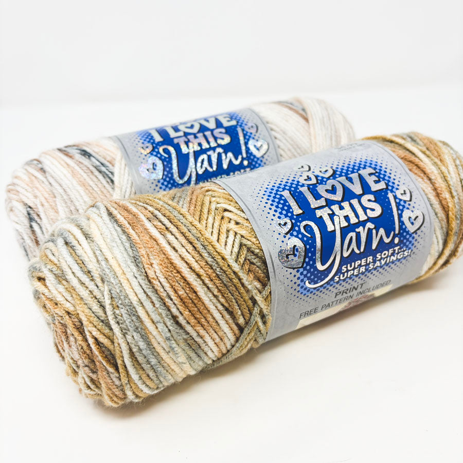Tans - I Love This Yarn Pattern Acrylic Yarn (1)