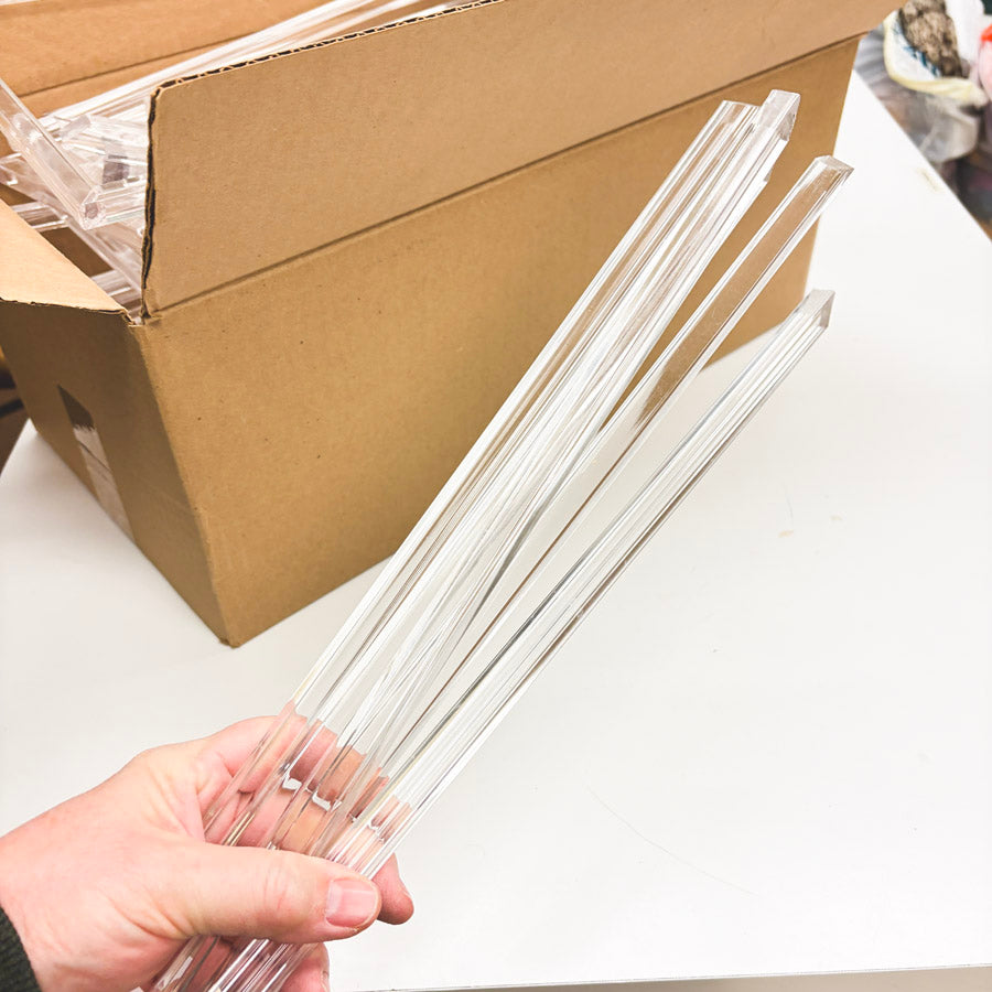 Box of Acrylic Frames/Mitered Strips – Assembled and Pieces / 16" or 9"