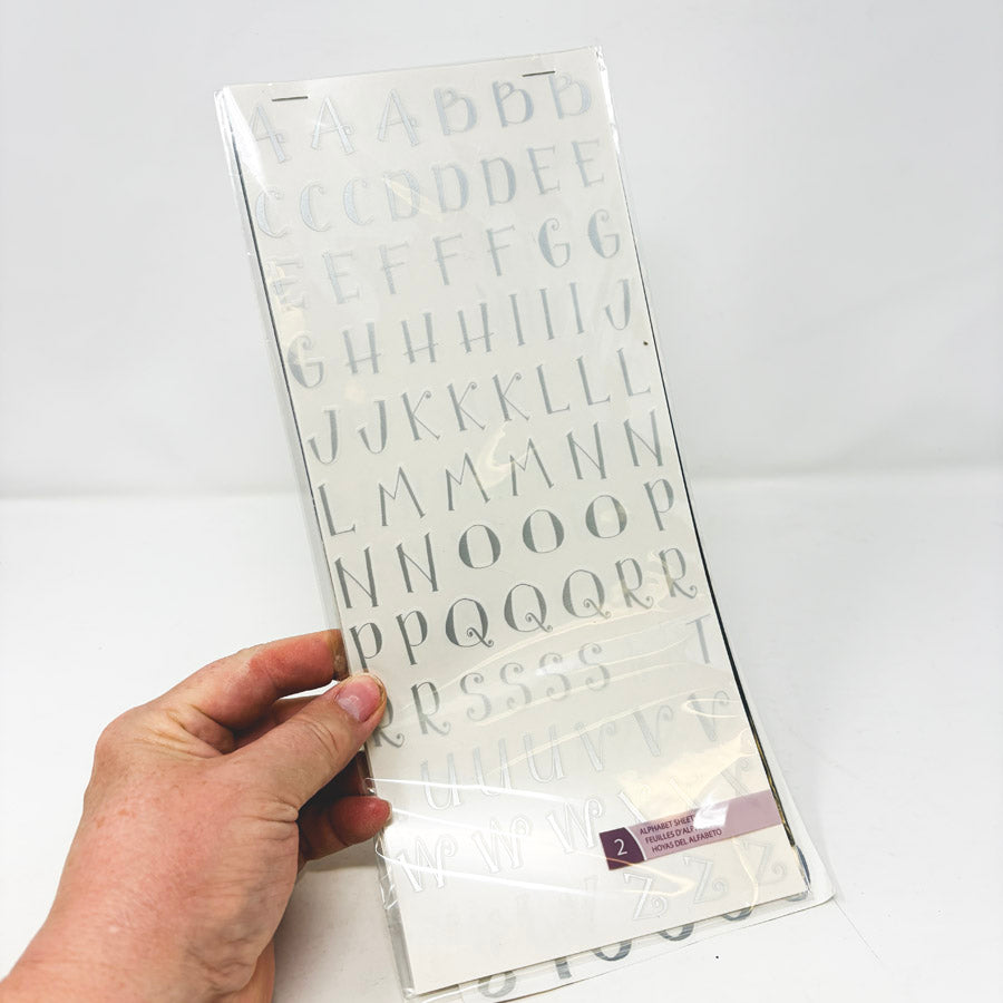 Silver and Black Alphabet Sticker Bundle