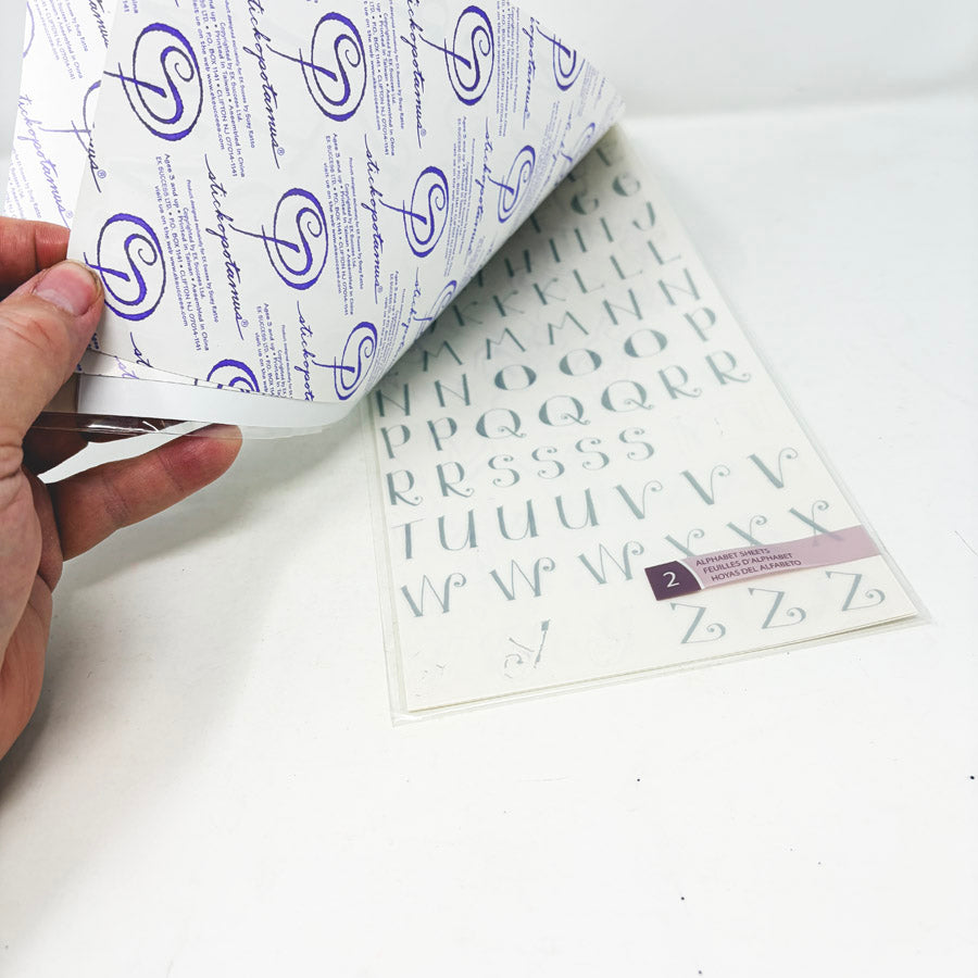 Silver and Black Alphabet Sticker Bundle
