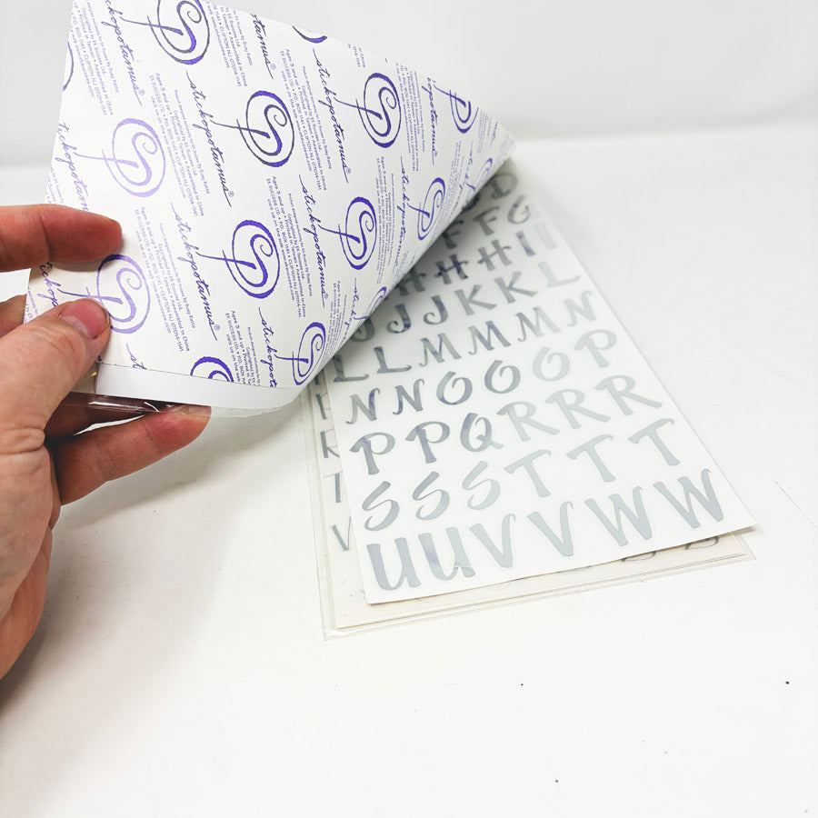 Silver and Black Alphabet Sticker Bundle