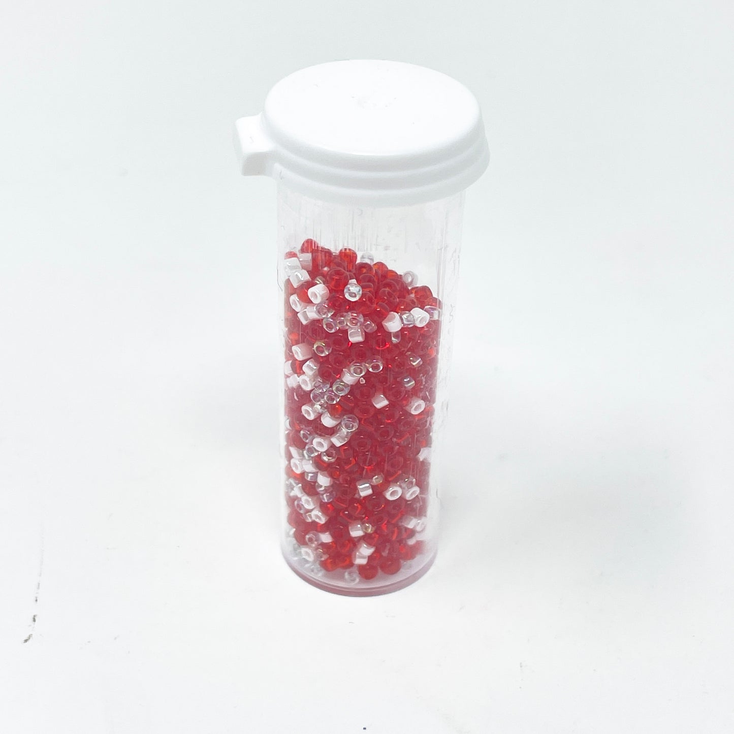 Red & White Seed Bead Mix - 9g