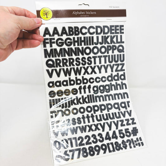 Black Alphabet Stickers