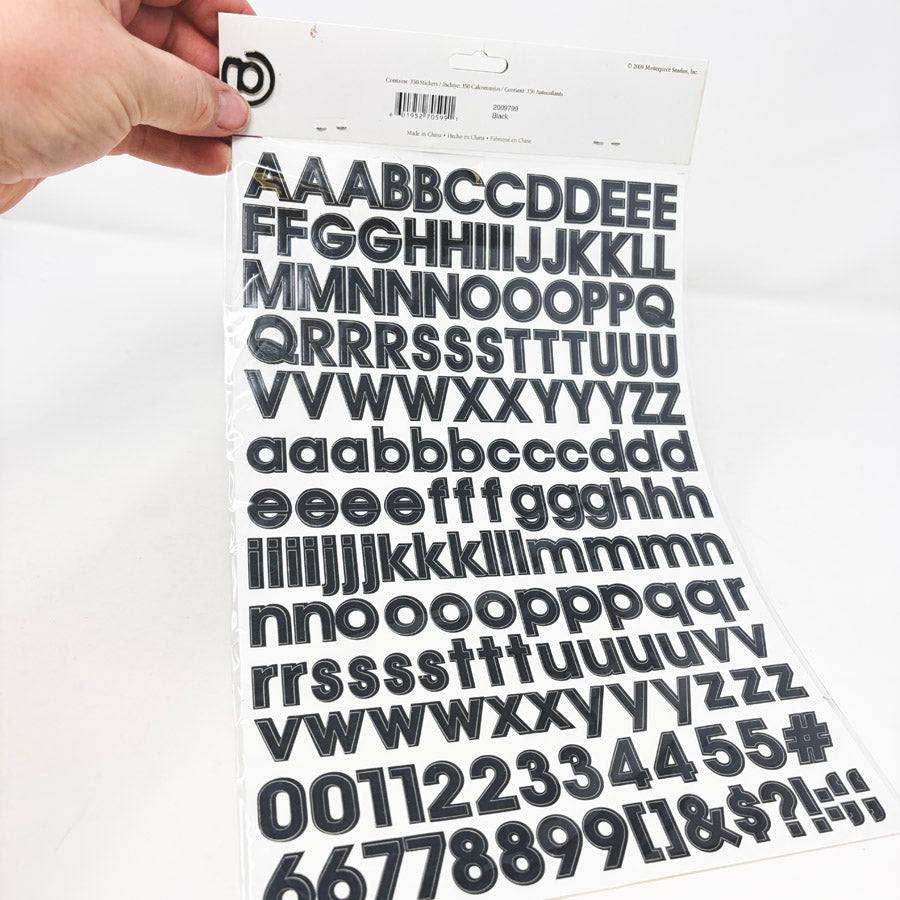 Black Alphabet Stickers