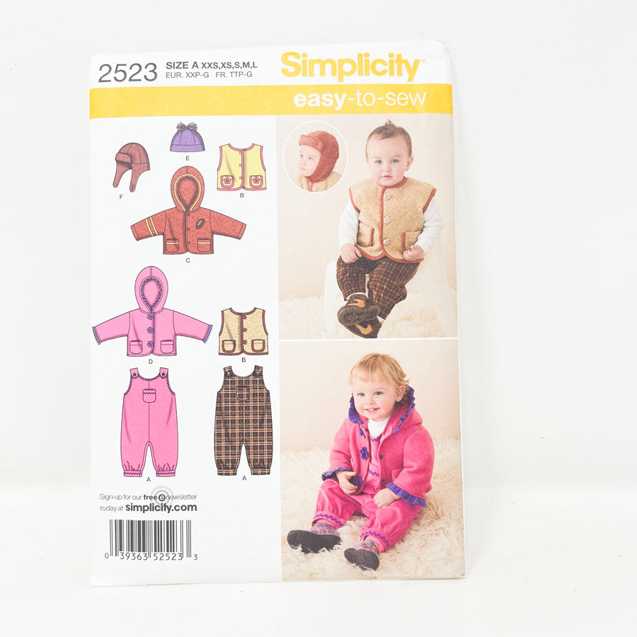 Simplicity 2523 Sewing Pattern - Kids Winter Gear (XXS-L)