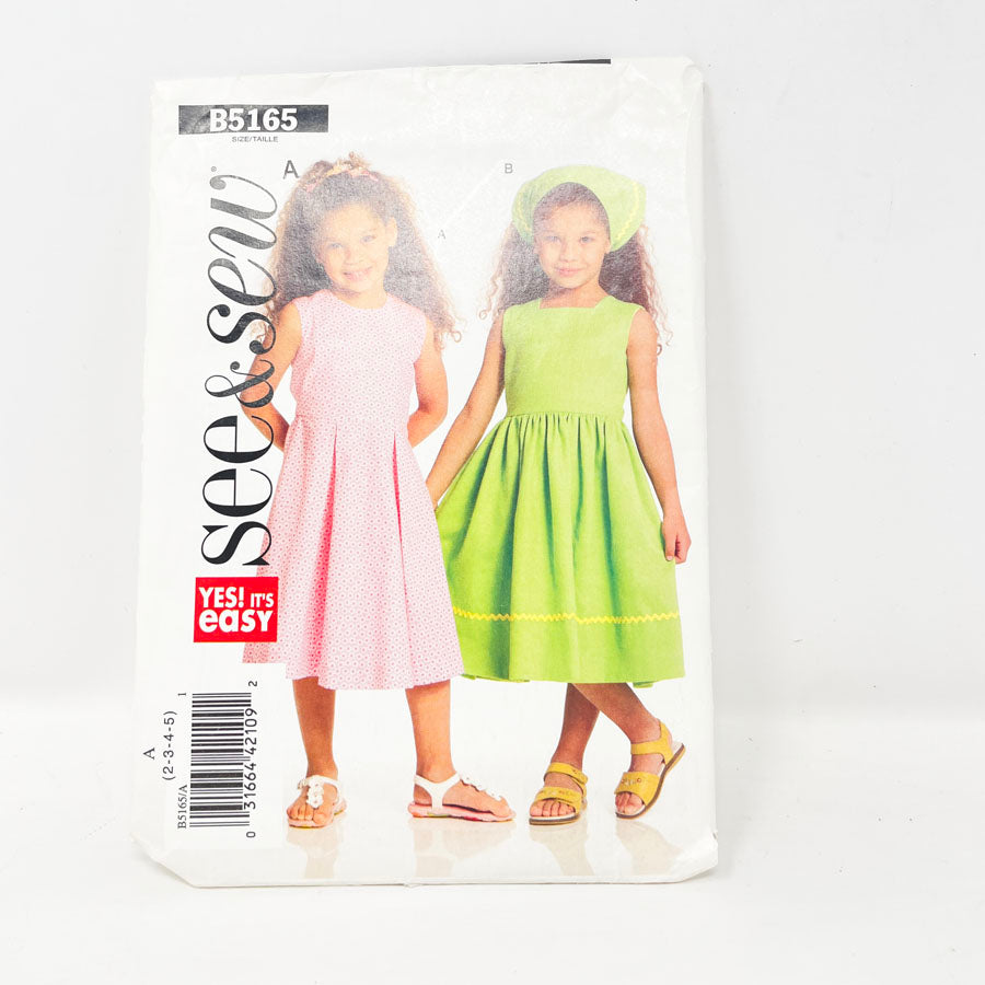 See & Sew B5165 Sewing Pattern - Kids Dress (2-5)