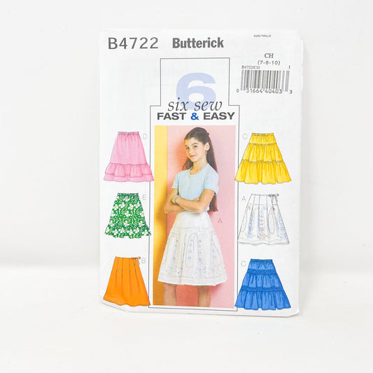 Butterick B4722 Sewing Pattern - Youth Skirt (7-10)