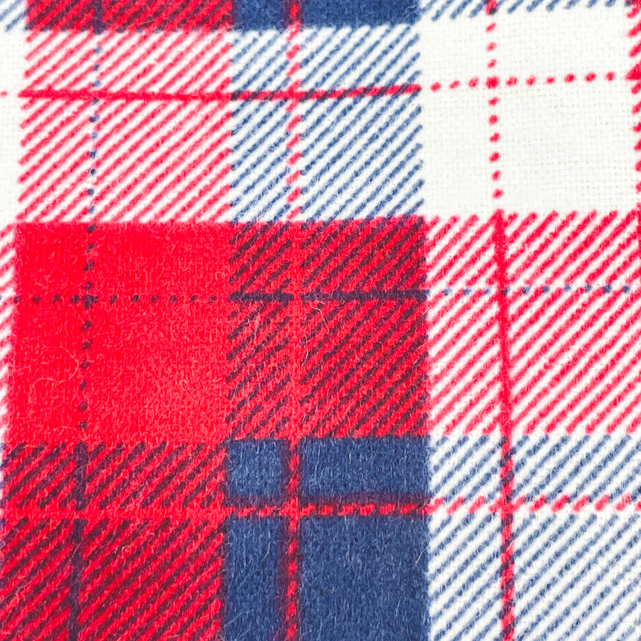 1 Yd x 40" Red and Blue Plaid Flannel Fabric