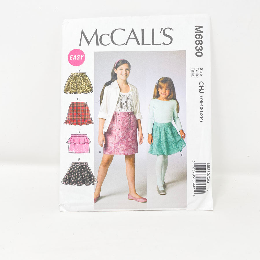 McCall's M6830 Sewing Pattern - Child's Skirt (7-14)