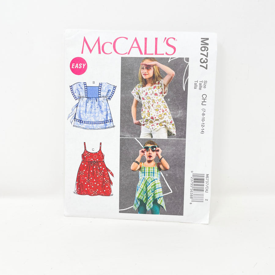 McCall's M6737 Sewing Pattern - Child's Top (7-14)