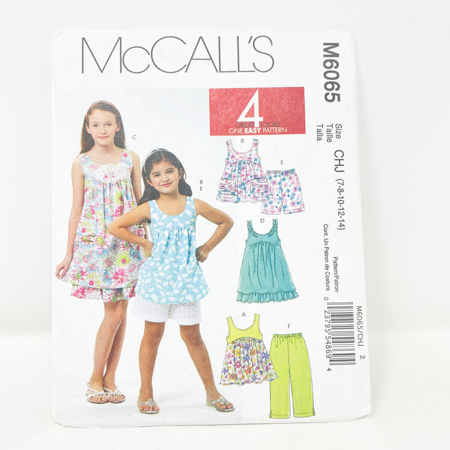 McCall's M6065 Sewing Pattern - Child's Top/Bottom (7-14)