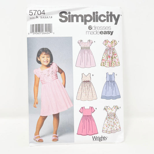 Simplicity 5704 Sewing Pattern - Child's Dress (3-8)