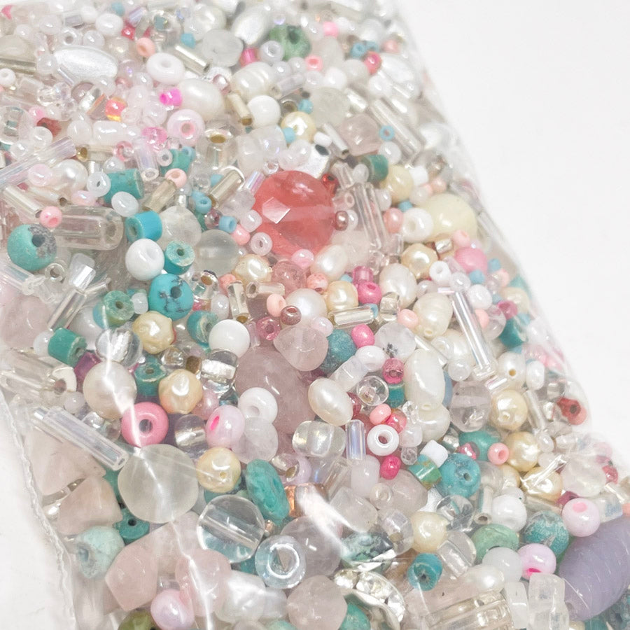 Pinks, Blues, and Neutral Glass Bead Assortment